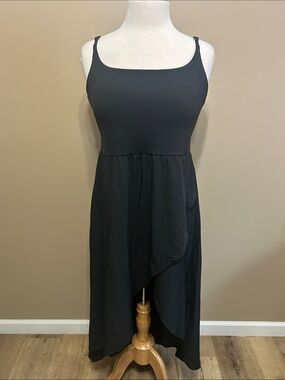 HALARA Sleeveless Asymmetrical Black High-Low Dress
